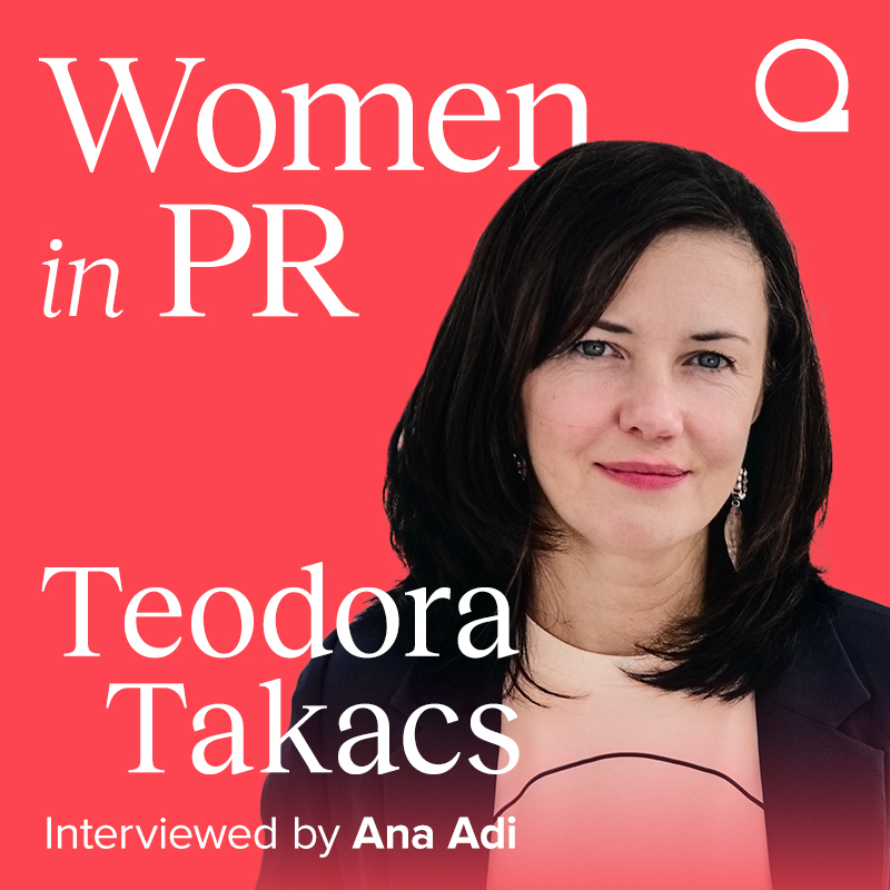 Teodora Takacs on the Women in PR podcast episode cover